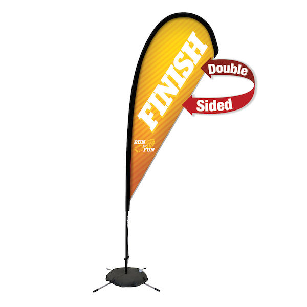 8ft Premium Teardrop Sail Sign Kit Double-Sided with Scissor Base